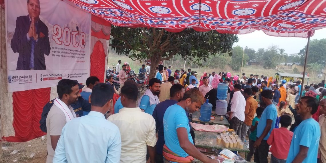 Padmodaya Foundation Supports Devotees at Kasaha Salhesh Phulbari Mela with Free Satu Drinks