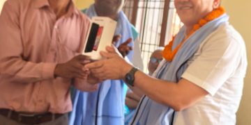 Padmoday Foundation Donates Mobile Phone to Nepal Red Cross Sub-Branch Dhangadhimai for Public Communication Services