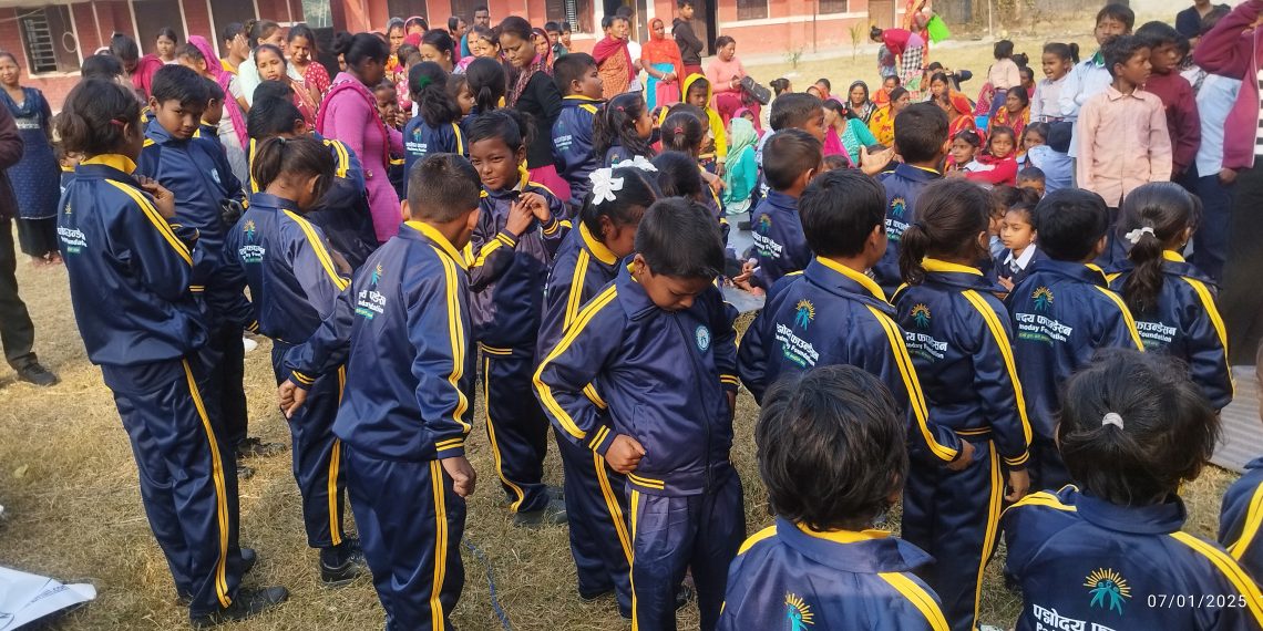 Padmoday Foundation Distributes Warm School Uniforms underprivileged families in community schools